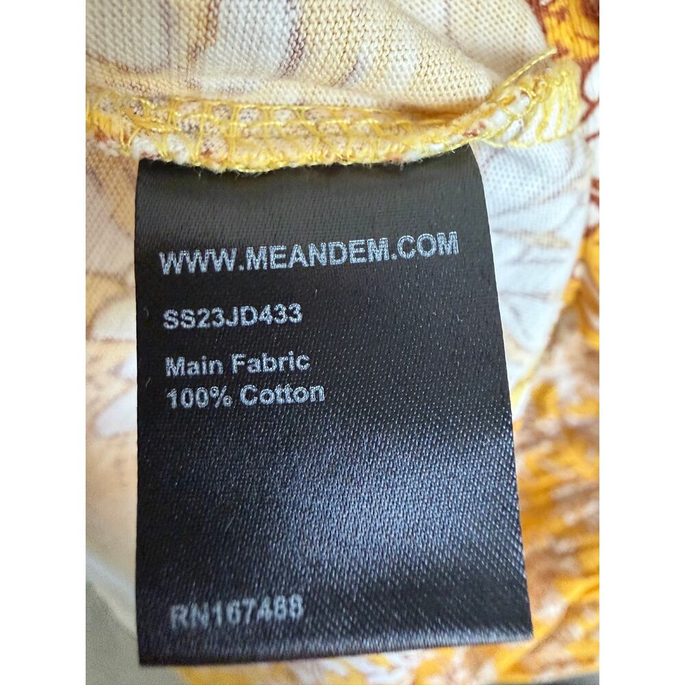 ME+EM Cotton Dahlia Print Gathered Maxi Sundress Yellow Multi Women's Size U 8 - Picture 10 of 10